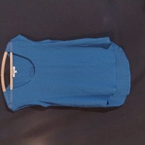 Sz M Daniel Rainn fun and flirty sheer turquoise hi-lo top